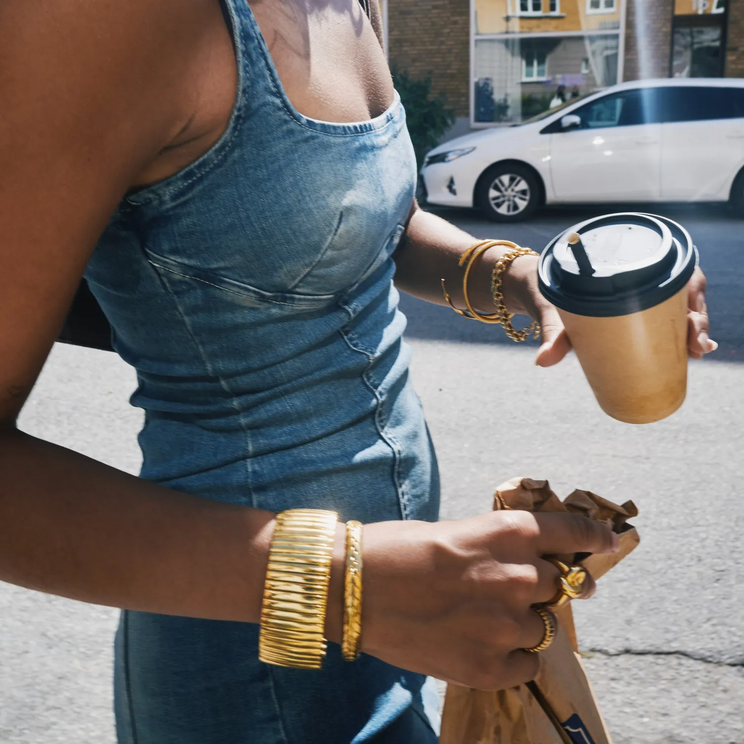 Timi of Sweden Cisi elastisk armbånd guld 28 mm