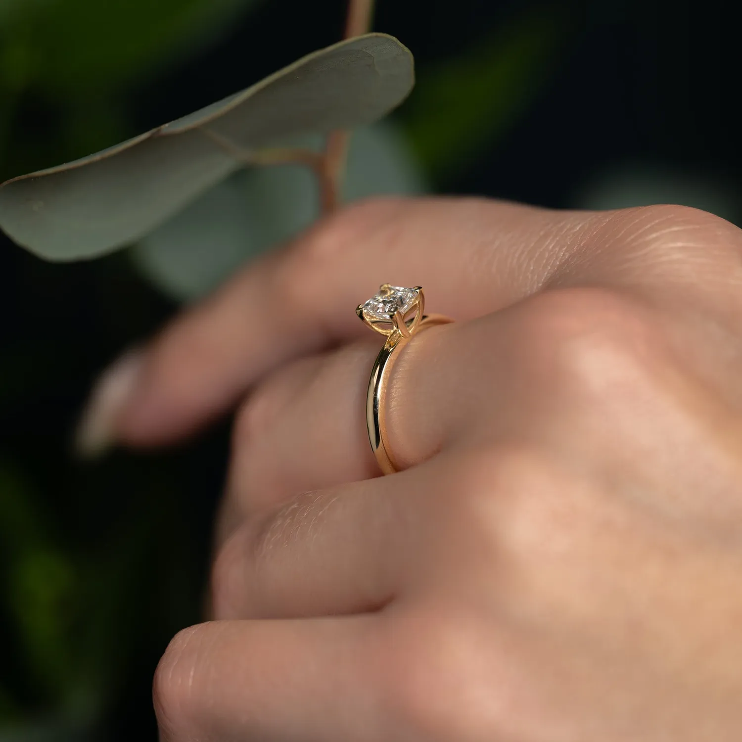 Sisi Copenhagen Solitaire Princess-Cut Lab-Diamond ring 0,75ct str 54 guld