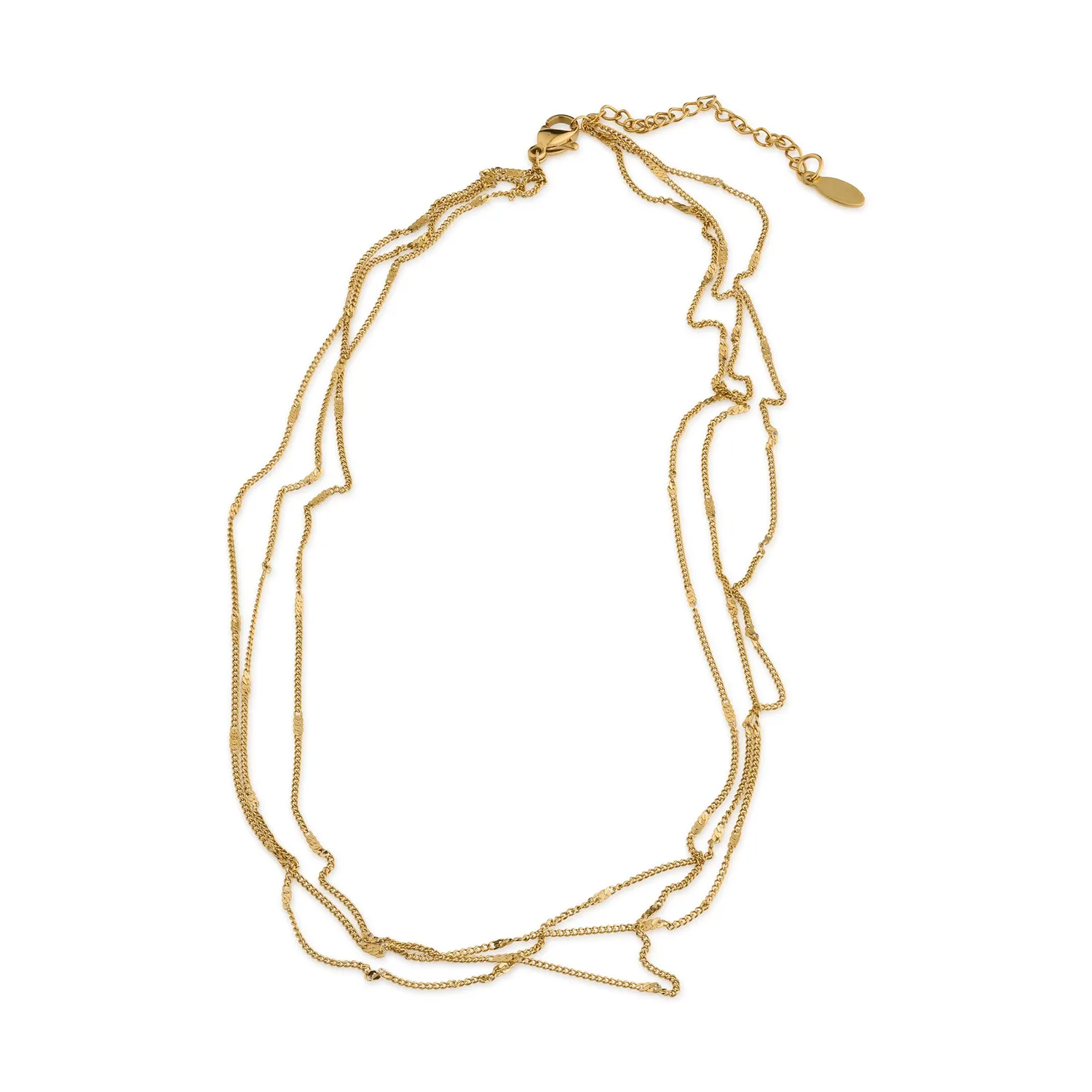 TIMI OF SWEDEN Mika Multi Chain halskæde guld 40 cm stål