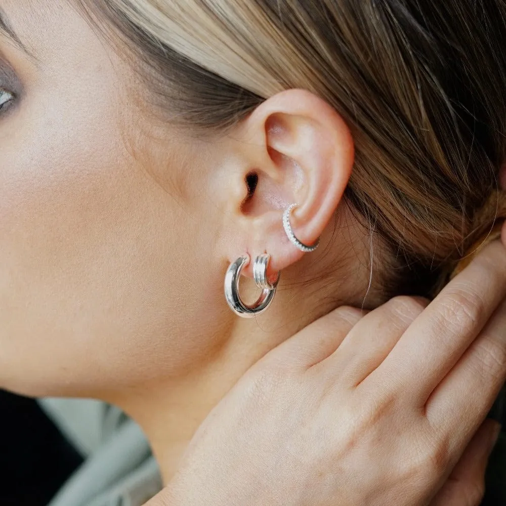 Orelia Fine Pavé Ear Cuff sølv cubic zirconia