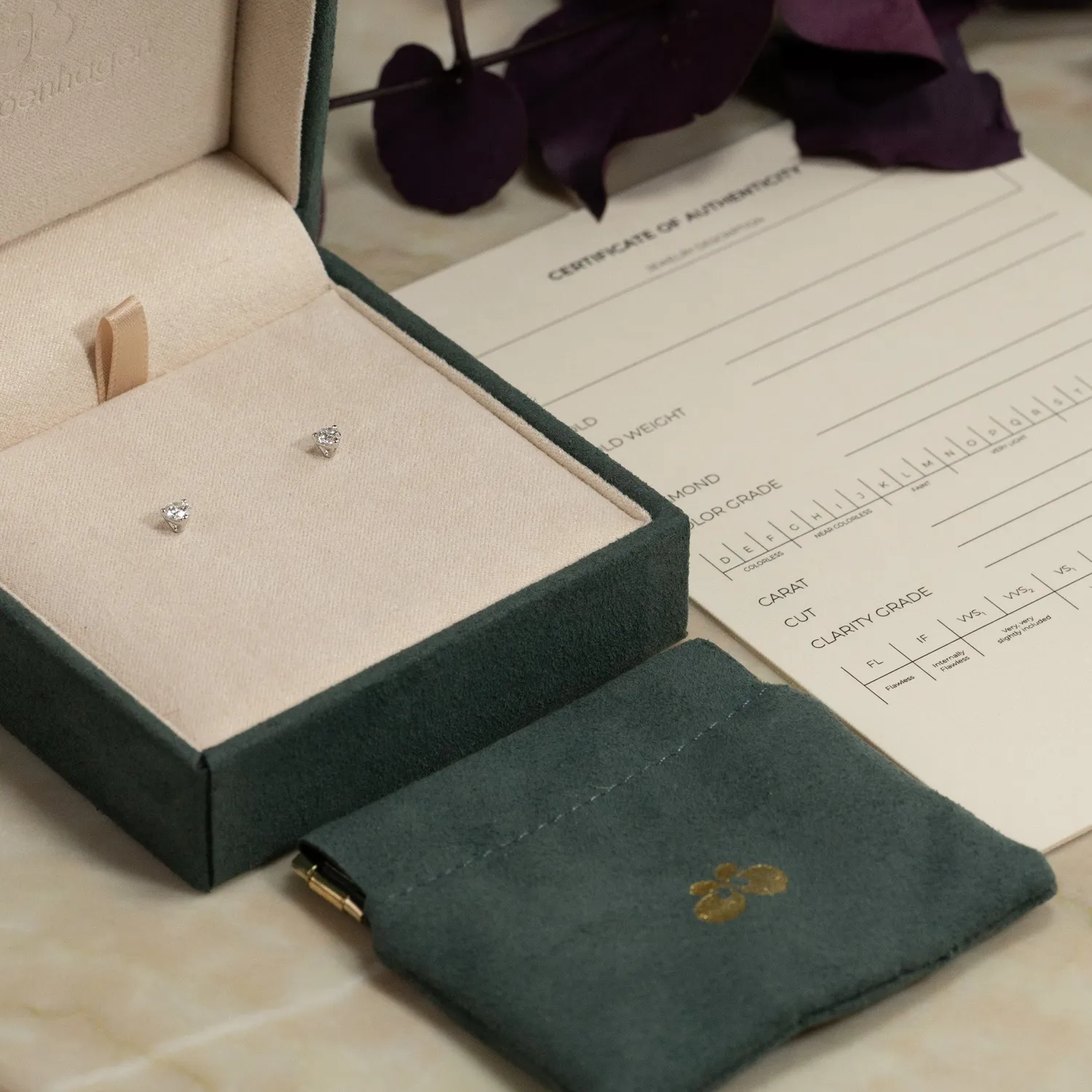 Sisi Copenhagen Simple Lab-Diamond ørestikker hvidguld 0,33 ct
