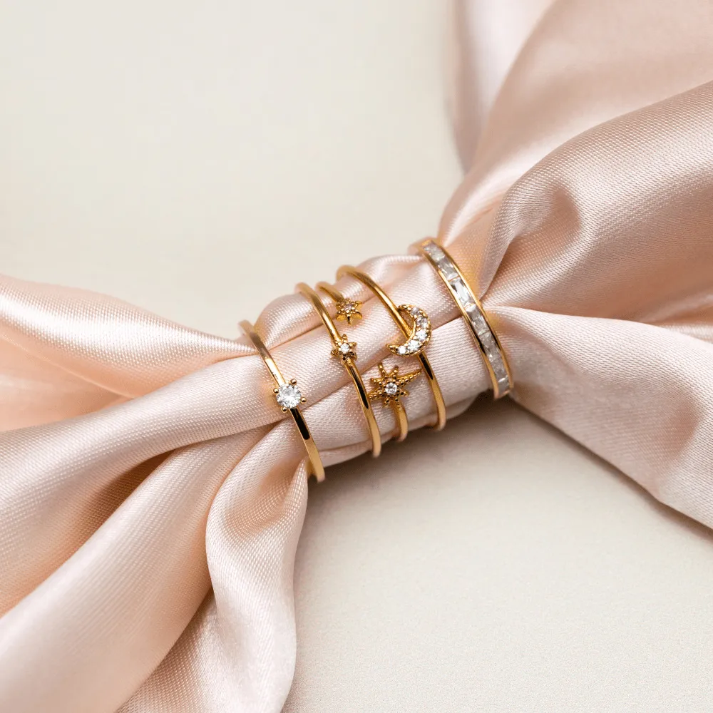 Orelia Celestial Open Caged ring guld justerbar