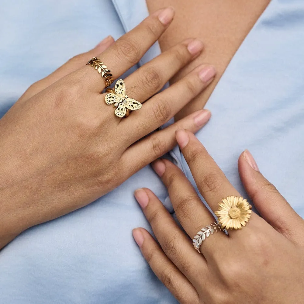 Orelia Metal Butterfly ring guld sommerfugl