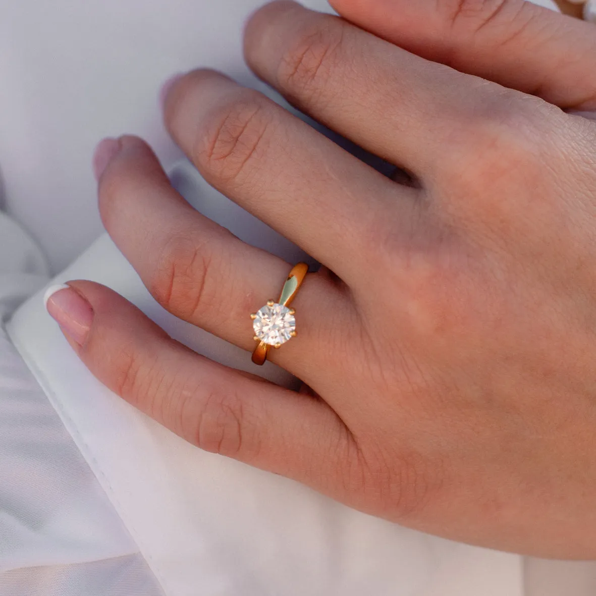 Bykjaergaard Forest ring forgyldt stor zirkonia