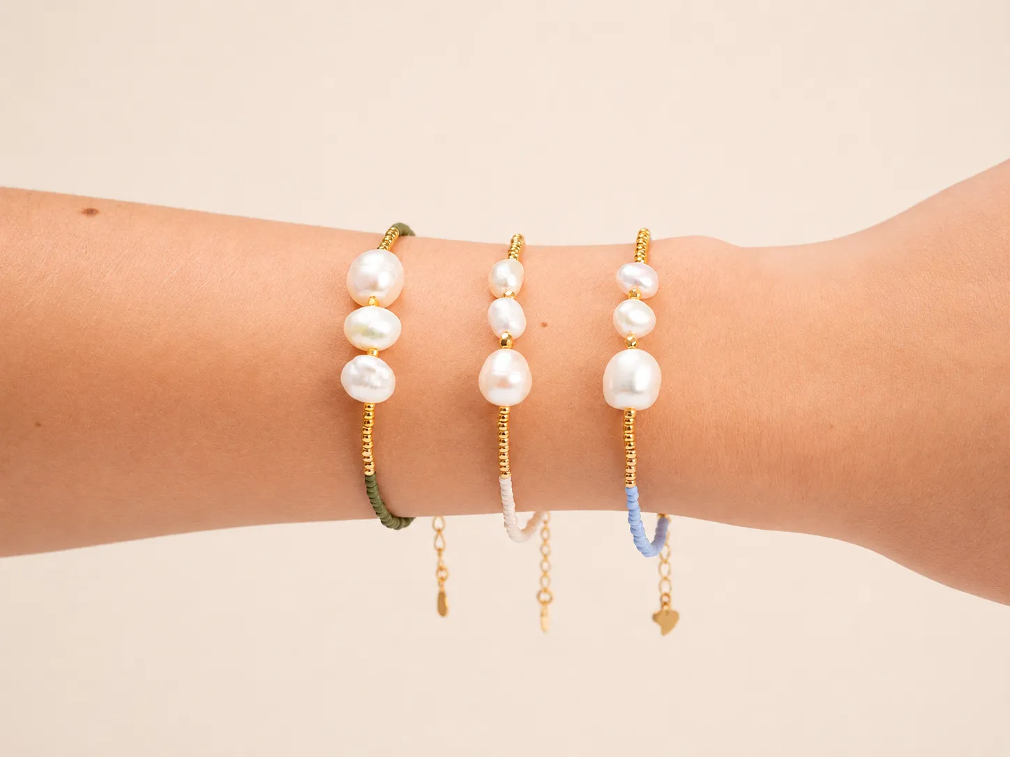 Lulo Jewelry Pearl Bracelet Army armbånd forgyldt med perler