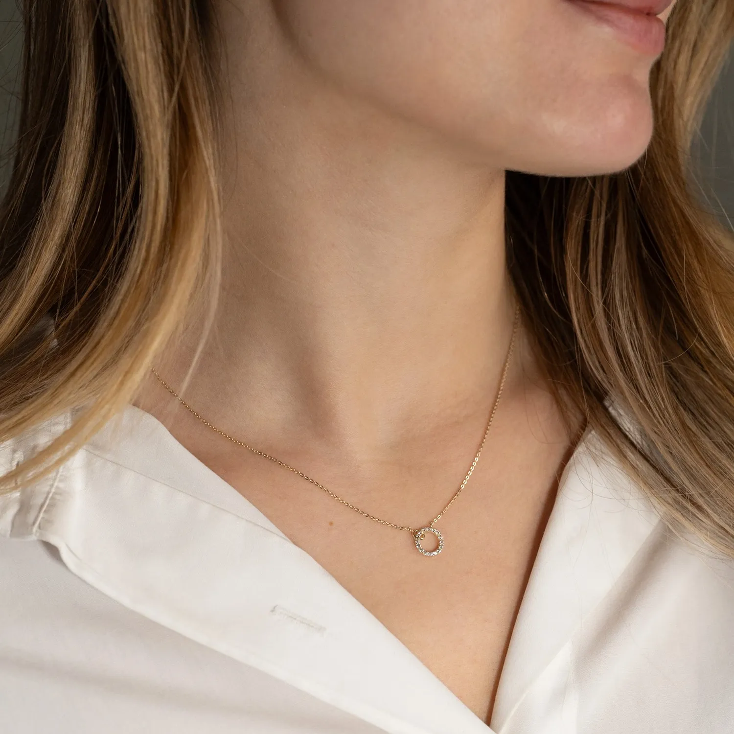 Sisi Copenhagen Gloria halskæde guld 9 kt med zirkon