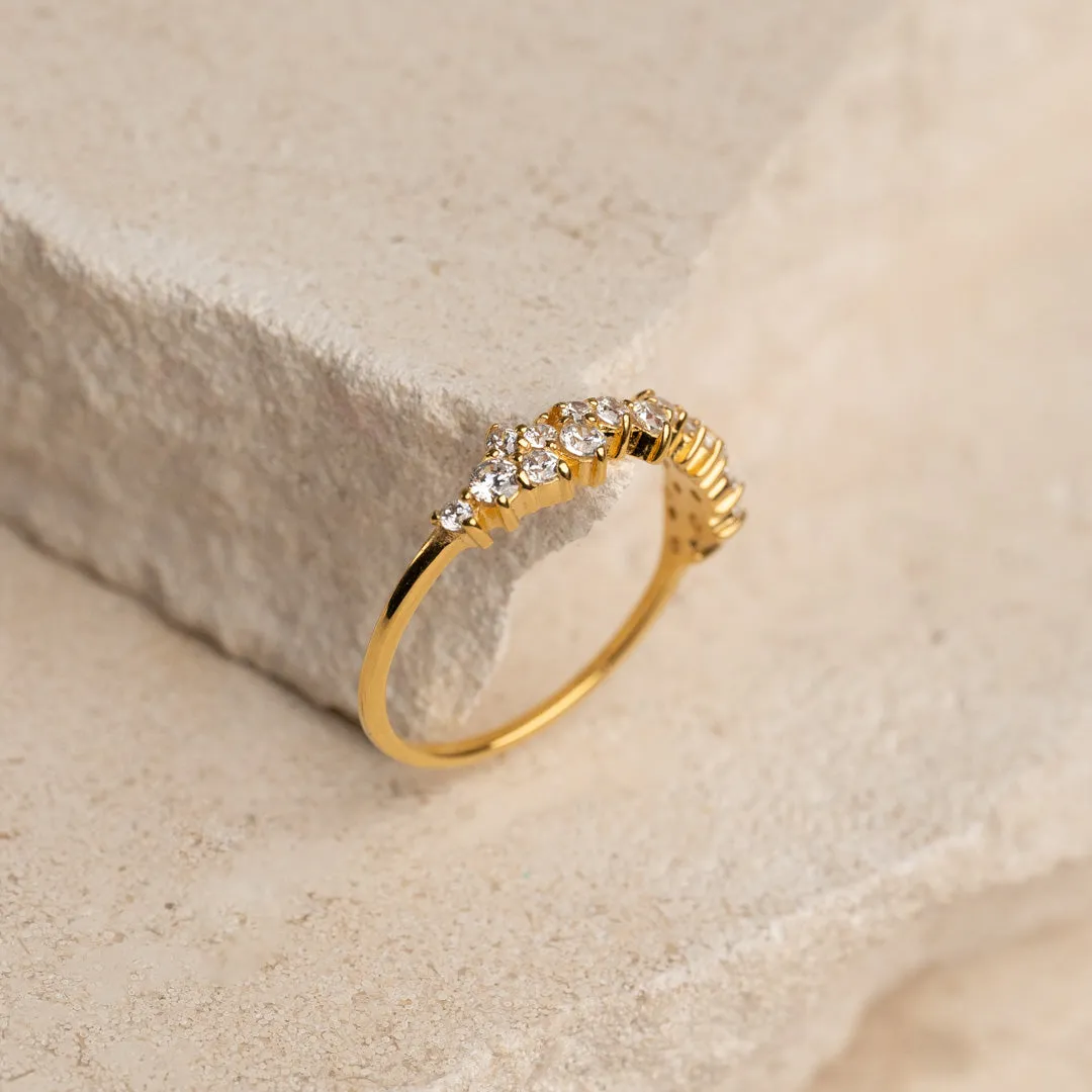 Sisi Copenhagen Clair ring forgyldt zirkon klynge