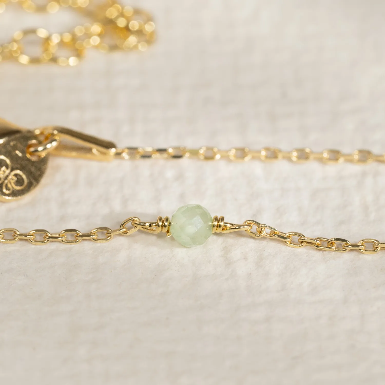 Sisi Copenhagen Isabella Green Jade Golden halskæde 40 cm grøn