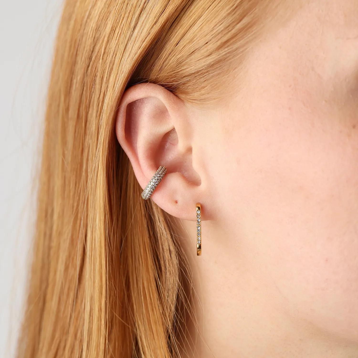 TIMI OF SWEDEN Solina krystal ear cuff guld 11,4 mm