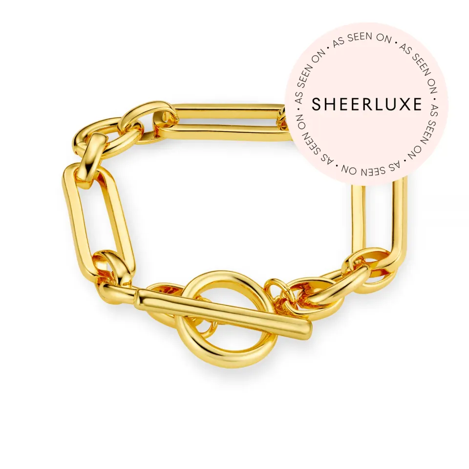 Orelia Rectangular Link T-Bar armbånd forgyldt