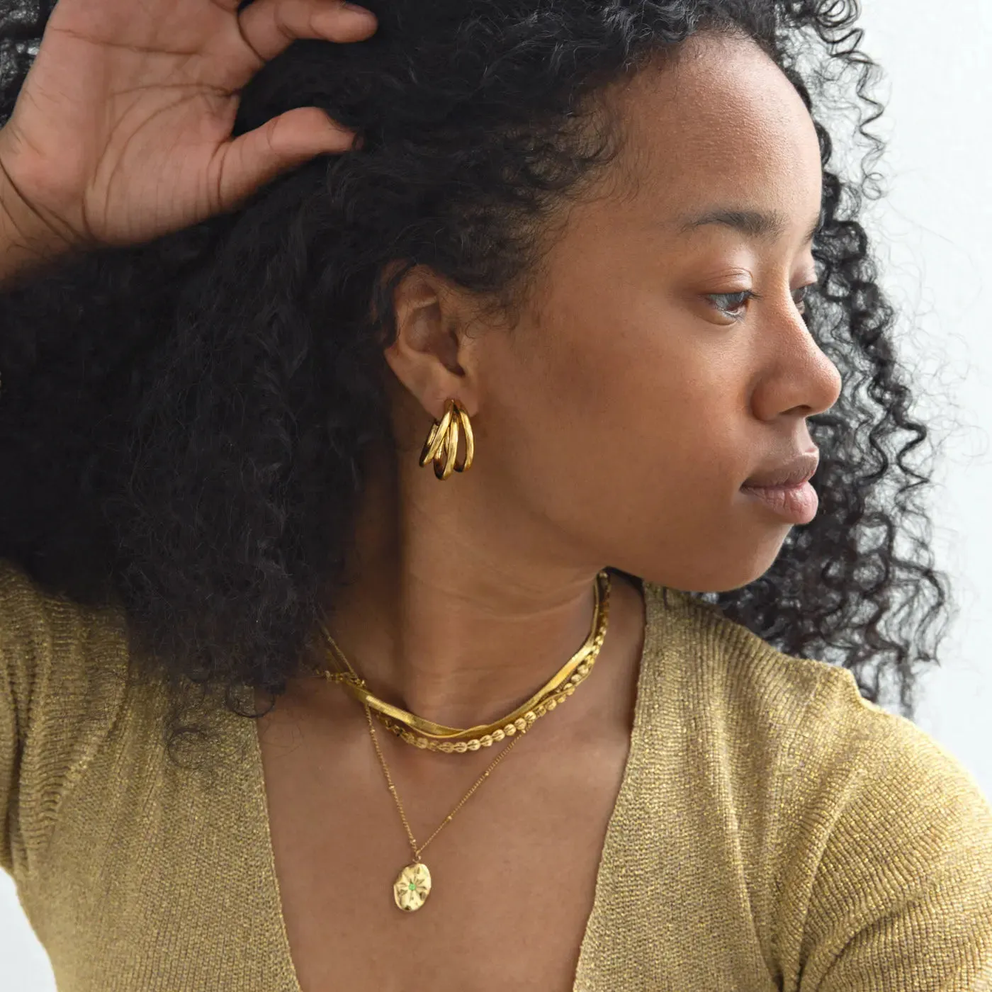 TIMI OF SWEDEN Freja chunky hoop øreringe 16 mm guld